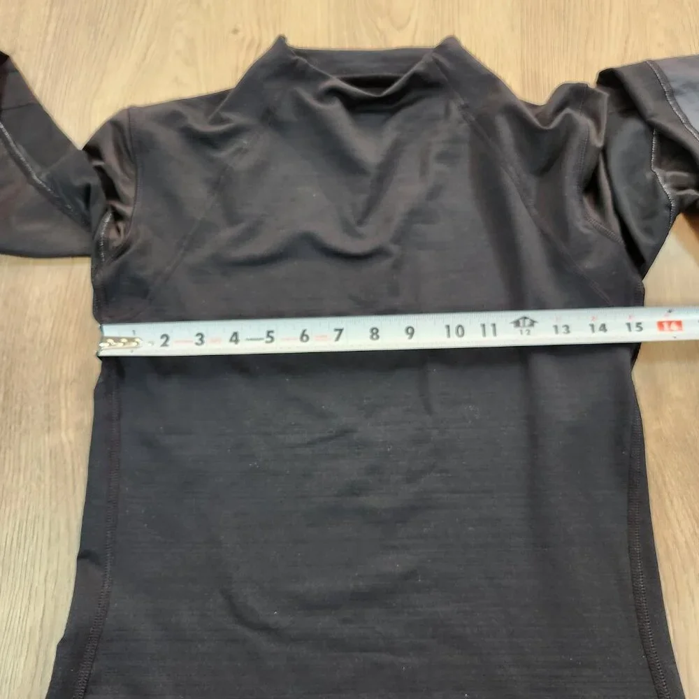 Nike Pro Hyperwarm Women’s Medium Mock Neck Training Top Black Grey Ombre Sleeve